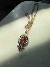 Load image into Gallery viewer, Vintage Red Spinel 1/20 12k Gold Filled Necklace
