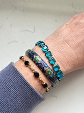 Load image into Gallery viewer, Vintage Cloisonné Enamel Sterling Silver Bangle Bracelet
