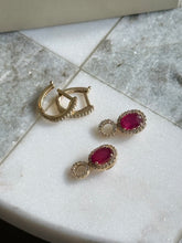 Load image into Gallery viewer, Vintage BH 14k Yellow Gold Dangle Hoop Earrings
