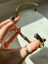 Load image into Gallery viewer, Italian Two-Tone Sterling Silver Gold Vermeil Hinged Bangle Bracelet
