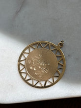 Load image into Gallery viewer, Midcentury Engraved Leo Zodiac Gold Fill Pendant
