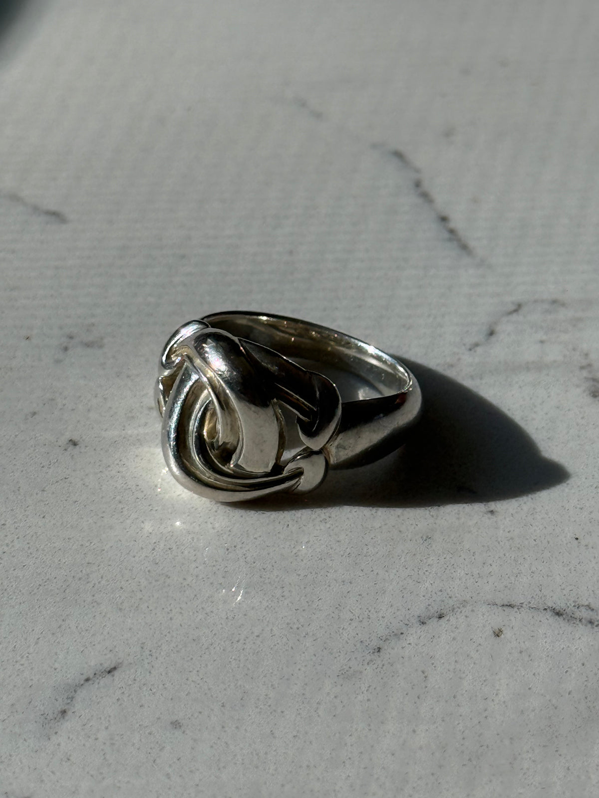 Chunky Double C Sterling Silver Ring Size 10