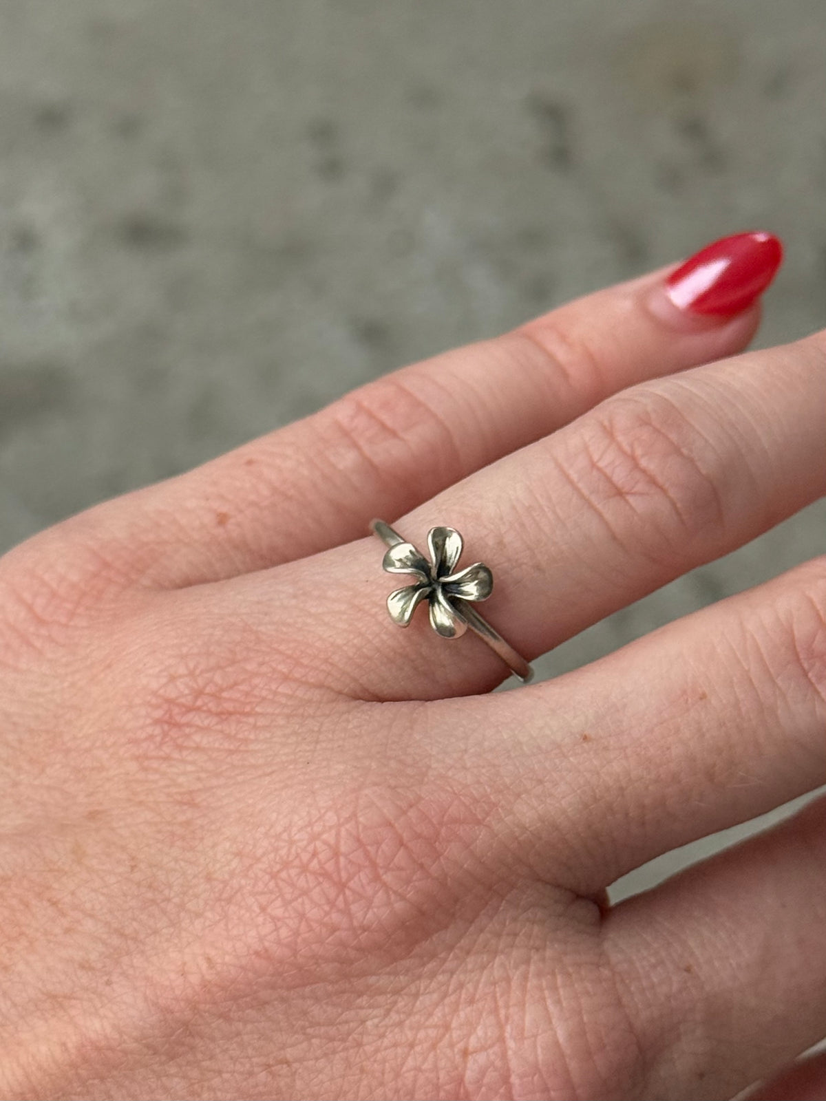 Dainty Flower Sterling Silver Ring