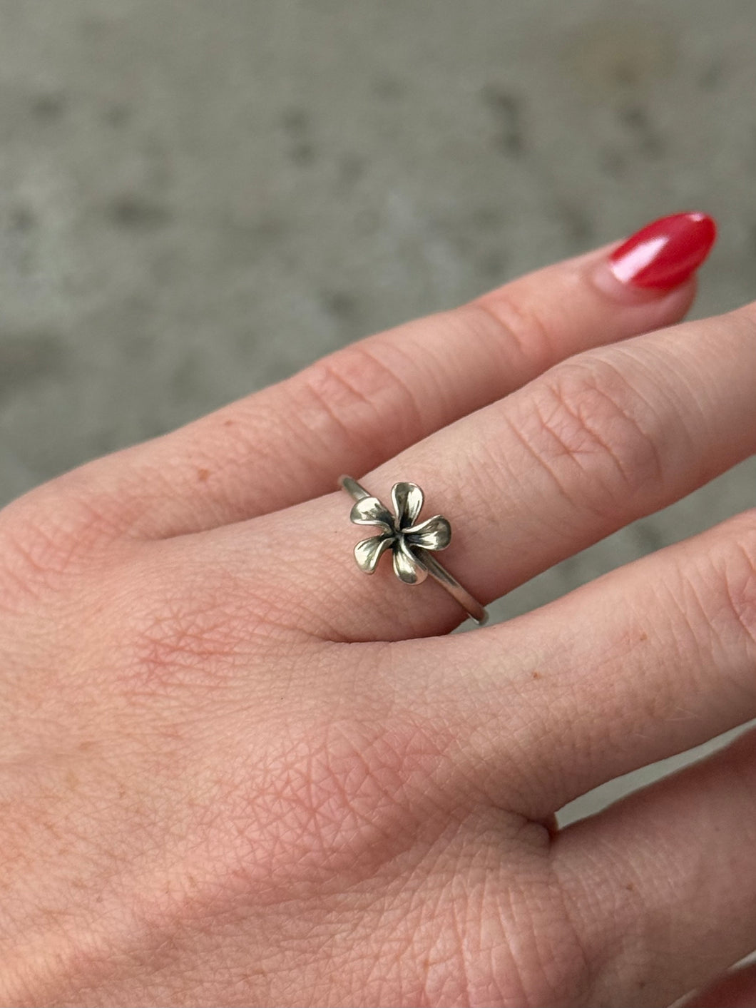 Dainty Flower Sterling Silver Ring