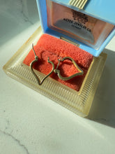 Load image into Gallery viewer, Diamond Gold Vermeil Heart Hoops
