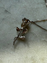 Load image into Gallery viewer, Vintage Purple Rose Sterling Silver Necklace 20”
