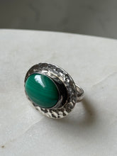 Load image into Gallery viewer, Chunky Malachite Sterling Silver Ring Size 7
