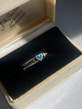 Load image into Gallery viewer, Crushed Turquoise Inlay Heart Sterling Silver Ring
