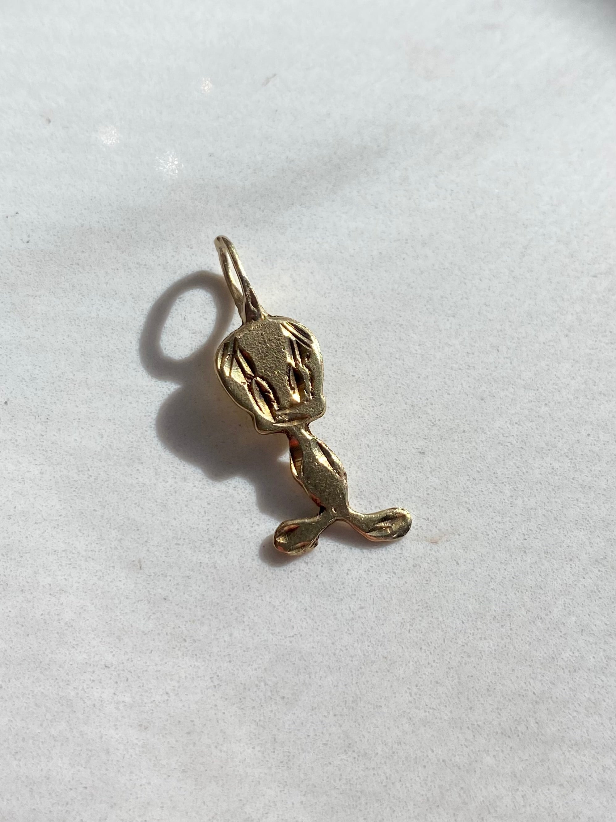 14k Yellow Gold Tweety top Bird Pendant Charm