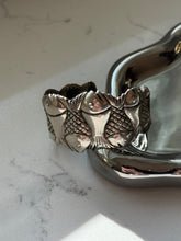 Load image into Gallery viewer, Vintage Chunky Solid Sterling Silver Fish Cuff Bracelet
