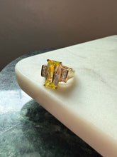 Load image into Gallery viewer, Chunky Gold Vermeil Gemstone Ring Size 8
