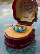 Load image into Gallery viewer, Antique 22k Persian Turquoise Trilogy Ring
