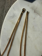 Load image into Gallery viewer, Italian 18k Yellow Gold Box Link Double Chain Lariat Tassel Necklace 20”

