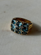 Load image into Gallery viewer, Blue Topaz Gold Vermeil Chunky Ring Size 4.75
