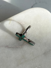Load image into Gallery viewer, Turquoise Inlay Sterling Silver Cross Ring Size 5.25

