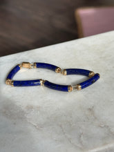 Load image into Gallery viewer, Lapis 14k Yellow Gold Bracelet 7.25”
