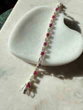 Load image into Gallery viewer, Ruby &amp; Quartz Sterling Silver Tennis Bracelet 7.5”
