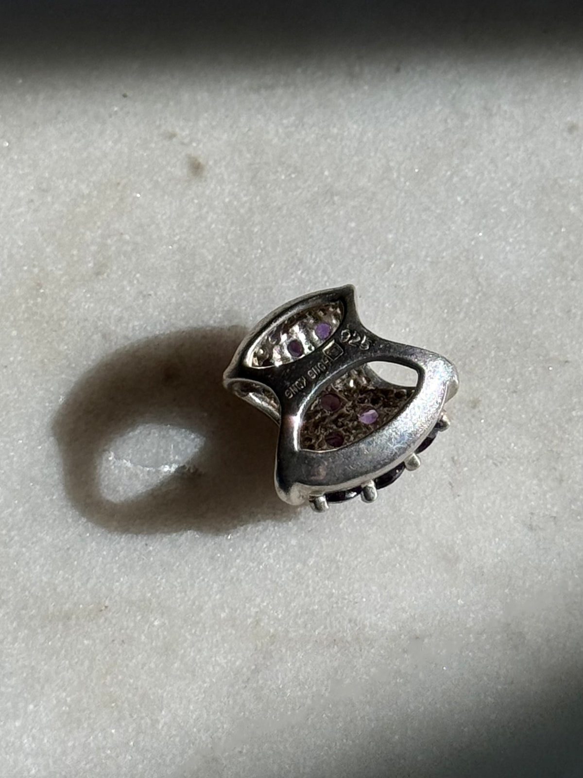 Amethyst Sterling Silver Slider Charm