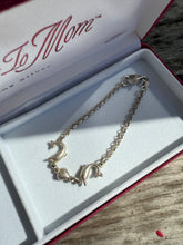 Load image into Gallery viewer, Dolphin Heart Rolo Link Sterling Silver Bracelet 7”
