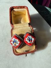 Load image into Gallery viewer, Porcelain Painted Sterling Silver Push Back Earrings
