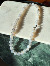 Load image into Gallery viewer, Agate Beaded Sterling Silver Necklace 18”
