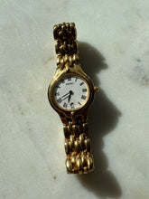 Load image into Gallery viewer, Seiko White Face Gold Tone Watch 6.5”

