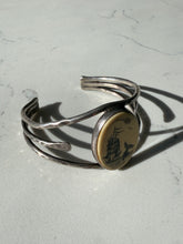 Load image into Gallery viewer, Scrimshaw Boat Sterling Silver Cuff Bracelet
