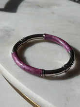 Load image into Gallery viewer, Vintage Milor Italy Pink Enamel Sterling Silver Bangle Bracelet
