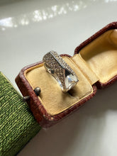 Load image into Gallery viewer, Modernist Sterling Silver CZ Ring Size 8.5
