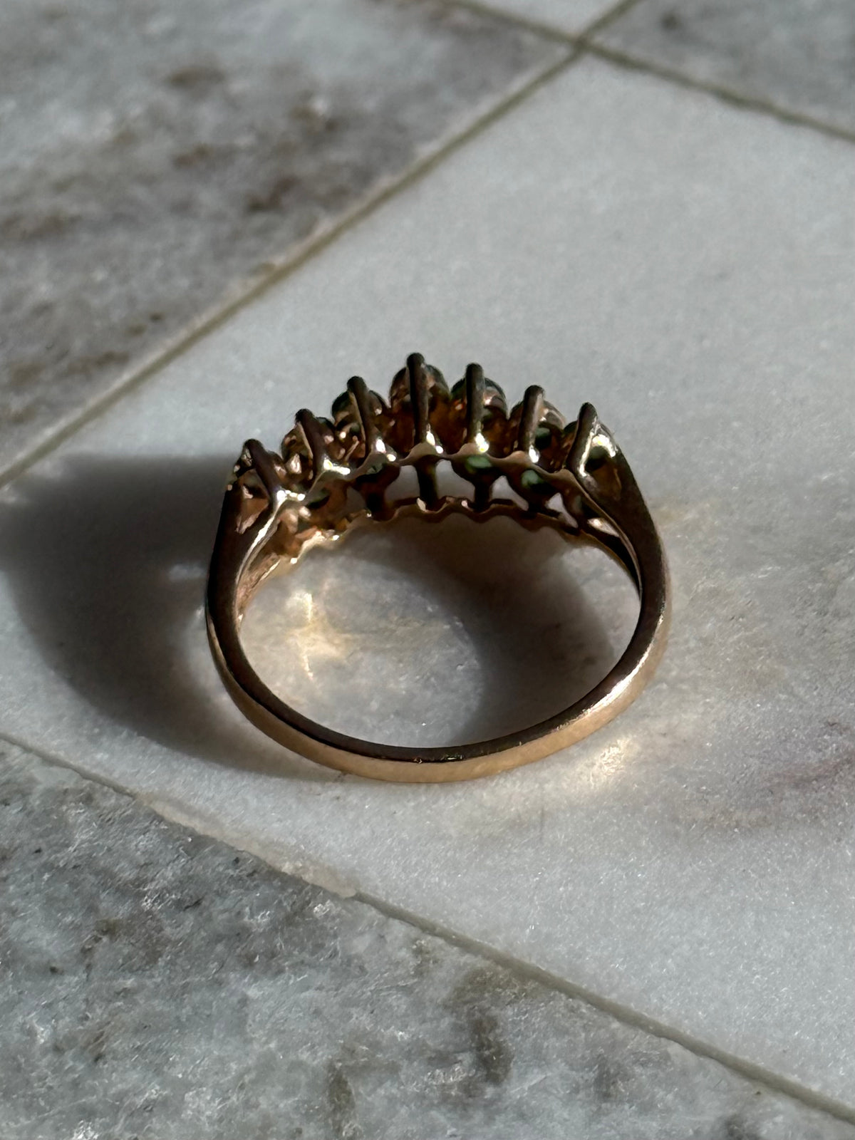 Emerald Vintage 14k Solid Yellow Gold Ring Size 7