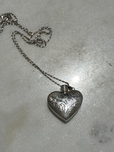 Load image into Gallery viewer, Etched Heart Sterling Silver Necklace 24”
