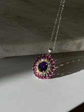 Load image into Gallery viewer, Tourmaline Opal &amp; Amethyst Sterling Silver Necklace 17”
