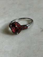 Load image into Gallery viewer, Red Sterling Silver Ring Size 8
