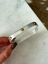 Load image into Gallery viewer, Sterling Silver &amp; Brass Screw Bangle Bracelet
