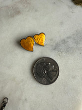 Load image into Gallery viewer, Yellow Enamel Double Heart Sterling Silver Pendant
