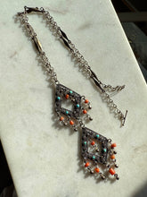 Load image into Gallery viewer, Vintage Sterling Silver Dangle Necklace 18”
