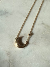 Load image into Gallery viewer, Crescent Gold Vermeil Necklace 16”-18”
