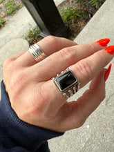 Load image into Gallery viewer, Black Onyx Sterling Silver Ring Size 7.5
