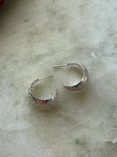 Load image into Gallery viewer, Vintage Sterling Silver Half Hoop Earrings
