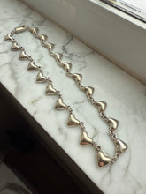 Load image into Gallery viewer, Vintage Mexico Sterling Silver Heart Necklace w/ Box Clasp 17”
