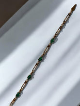 Load image into Gallery viewer, Emerald &amp; Diamond 10k Gold Bracelet
