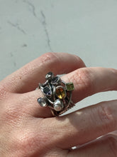 Load image into Gallery viewer, Multistone Chunky Sterling Silver Ring Size 6.5
