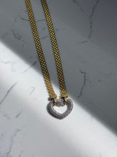 Load image into Gallery viewer, Two-Tone Gold Vermeil Heart Necklace 17”
