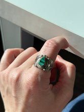 Load image into Gallery viewer, Malachite Sterling Silver Ring Size 8.5

