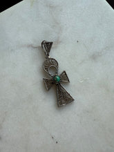 Load image into Gallery viewer, Turquoise Sterling Silver Ankh Pendant
