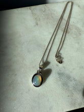 Load image into Gallery viewer, Simulated Opal Sterling Silver Necklace 18”
