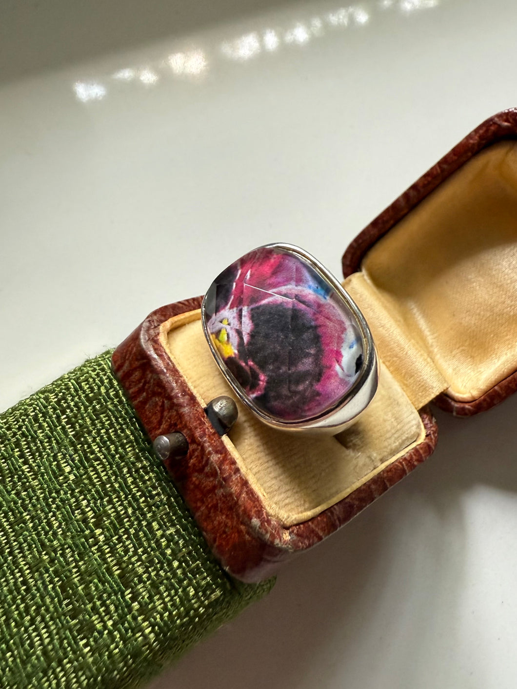 Chunky Sterling Silver Flower Ring Size 7