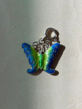 Load image into Gallery viewer, Enamel Butterfly Sterling Silver Charm w/ Spring Ring Clasp
