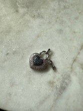 Load image into Gallery viewer, Diamond Sterling Silver Heart &amp; Key Pendant
