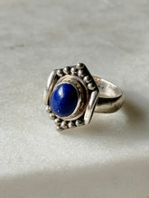 Load image into Gallery viewer, Vintage Lapis Sterling Silver Ring Size 7.75
